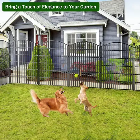 10 Panels No Dig Decorative Garden Fence Dog Fence Outdoor for Yard