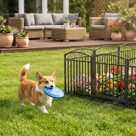 Outdoor Decorative Fencing with Wave Design and Thick Tube Metal Panels